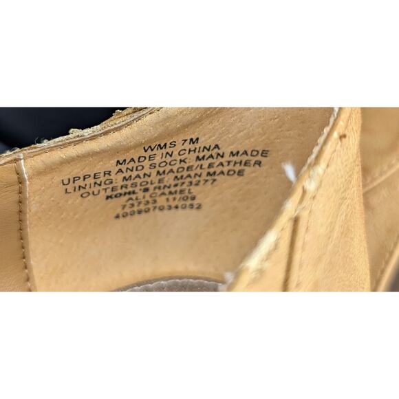 Elle Women's Ali Camel Tan Studded Open Toe Leather 4 inch Heels US Size 7 - Picture 4 of 4